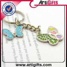 Promotion cheap metal metal butterfly keychain for giveaways